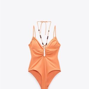 New Zara Tangerine Bathing Suit.       Size: XL